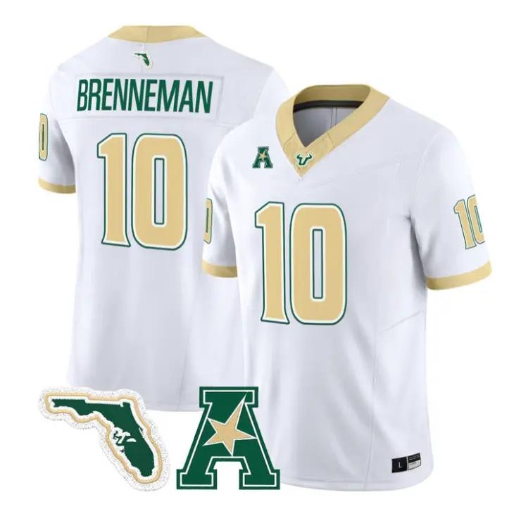 Brody Brenneman Jersey #10 South Florida Bulls 2026 The Gold Standard Stitched by My Store NCAA Football Jerseys