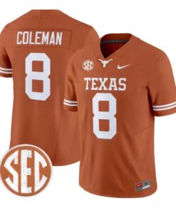 Cam Coleman Jersey #8 Texas Longhorns 2026 Football Vapor Stitched by My Store NCAA Football Jerseys