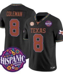 Cam Coleman Jersey #8 Texas Longhorns 2026 Latino Heritage All Stitched by My Store NCAA Football Jerseys
