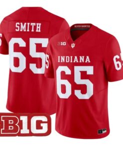 Carter_Smith_Jersey_65_Indiana_Hoosiers_2026_Limited_All_Stitched_Crimson - Malcom Terry Carter Smith Jersey #65 Indiana Hoosiers 2026 Limited All Stitched by My Store NCAA Football Jerseys