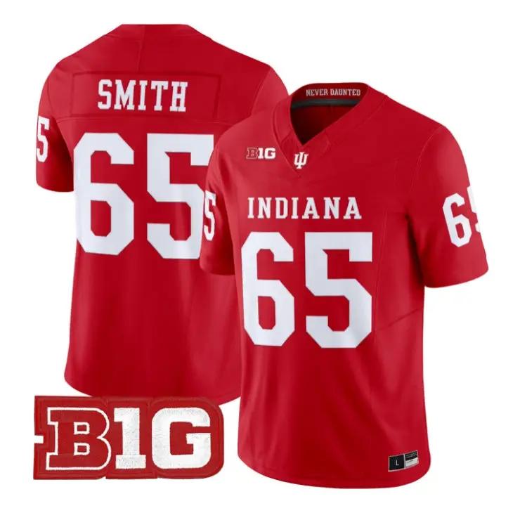 Carter_Smith_Jersey_65_Indiana_Hoosiers_2026_Limited_All_Stitched_Crimson - Malcom Terry Carter Smith Jersey #65 Indiana Hoosiers 2026 Limited All Stitched by My Store NCAA Football Jerseys