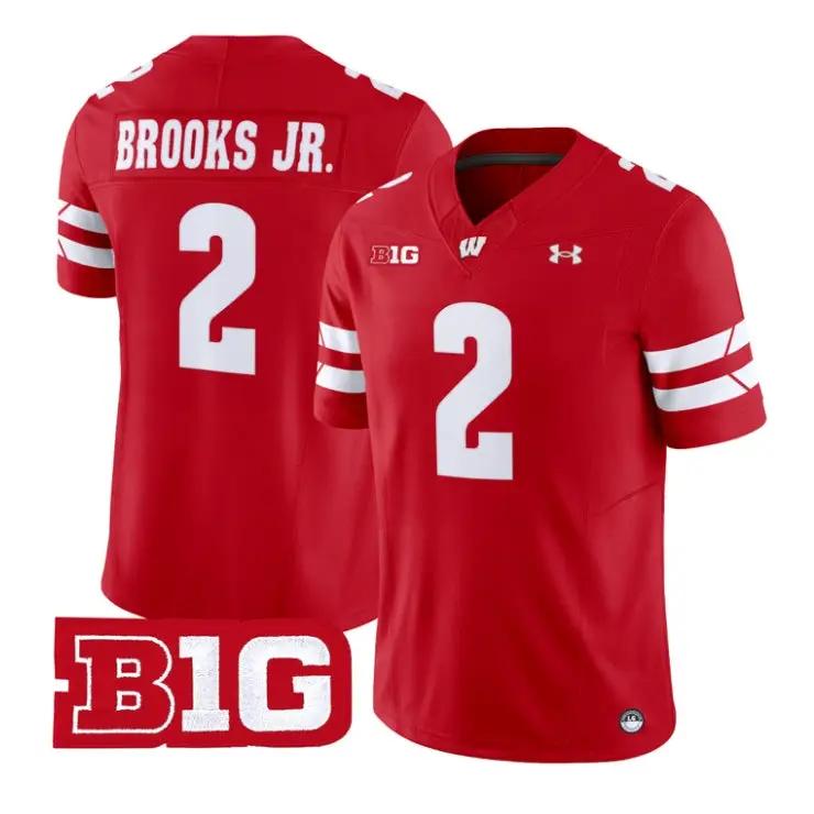 Chris Brooks Jr Jersey #2 Wisconsin Badgers 2026 Vapor All Stitched by My Store NCAA Football Jerseys
