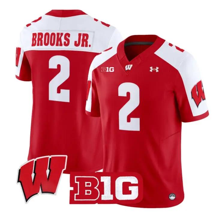 Chris Brooks Jr Jersey #2 Wisconsin Badgers 2026 Vapor All Stitched by My Store NCAA Football Jerseys
