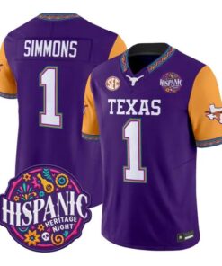 Colin Simmons Jersey #1 Texas Longhorns 2026 Latino Heritage Stitched by My Store NCAA Football Jerseys