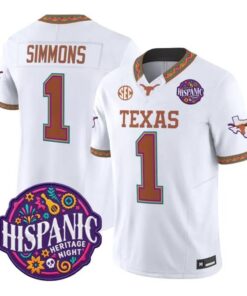 Colin Simmons Jersey #1 Texas Longhorns 2026 Latino Heritage Stitched by My Store NCAA Football Jerseys