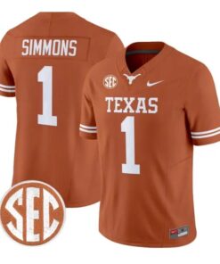 Colin Simmons Jersey #1 Texas Longhorns 2026 Vapor Limited Stitched by My Store NCAA Football Jerseys