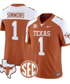 Colin Simmons Jersey #1 Texas Longhorns 2026 Vapor Limited Stitched by My Store NCAA Football Jerseys