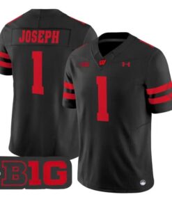 Colton Joseph Jersey #1 Wisconsin Badgers 2026 Limited All Stitched by My Store NCAA Football Jerseys