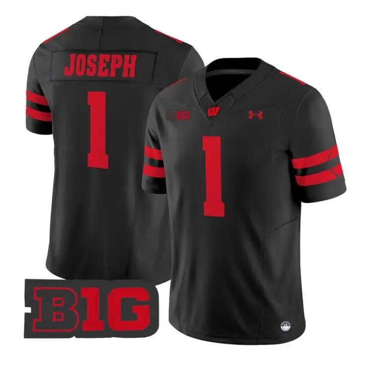 Colton Joseph Jersey #1 Wisconsin Badgers 2026 Limited All Stitched by My Store NCAA Football Jerseys