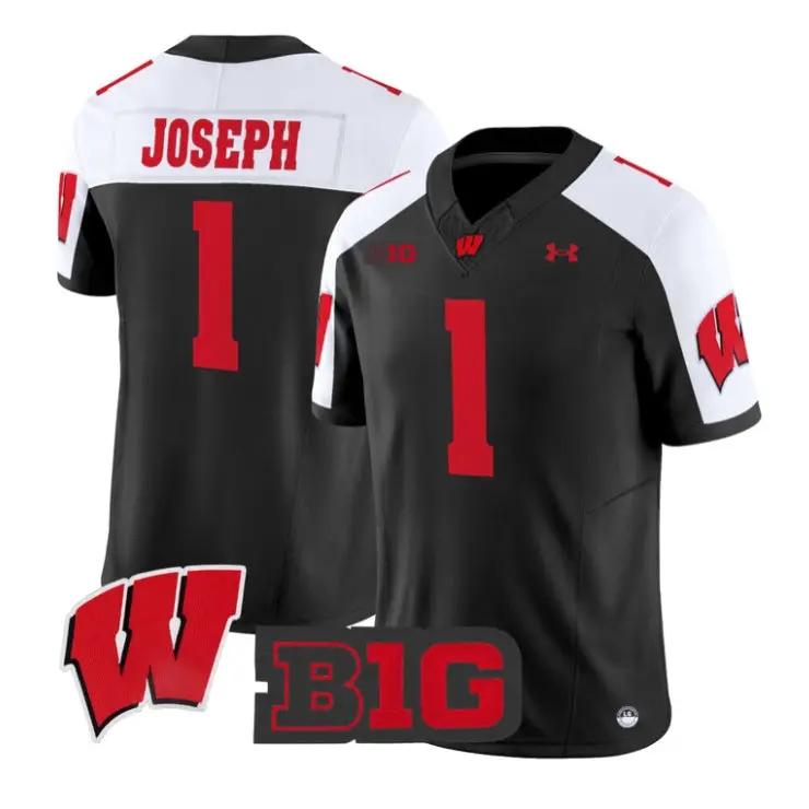 Colton Joseph Jersey #1 Wisconsin Badgers 2026 Limited All Stitched by My Store NCAA Football Jerseys