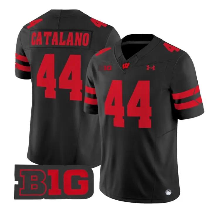 Cooper_Catalano_Jersey_44_Wisconsin_Badgers_2026_Limited_Stitched_Black - Malcom Terry Cooper Catalano Jersey #44 Wisconsin Badgers 2026 Limited Stitched by My Store NCAA Football Jerseys