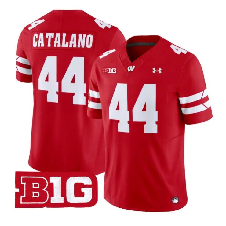 Cooper_Catalano_Jersey_44_Wisconsin_Badgers_2026_Limited_Stitched_Red - Malcom Terry Cooper Catalano Jersey #44 Wisconsin Badgers 2026 Limited Stitched by My Store NCAA Football Jerseys
