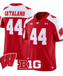 Cooper_Catalano_Jersey_44_Wisconsin_Badgers_2026_Limited_Stitched_Red_Alter - Malcom Terry Cooper Catalano Jersey #44 Wisconsin Badgers 2026 Limited Stitched by My Store NCAA Football Jerseys