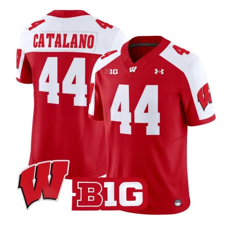 Cooper_Catalano_Jersey_44_Wisconsin_Badgers_2026_Limited_Stitched_Red_Alter - Malcom Terry Cooper Catalano Jersey #44 Wisconsin Badgers 2026 Limited Stitched by My Store NCAA Football Jerseys