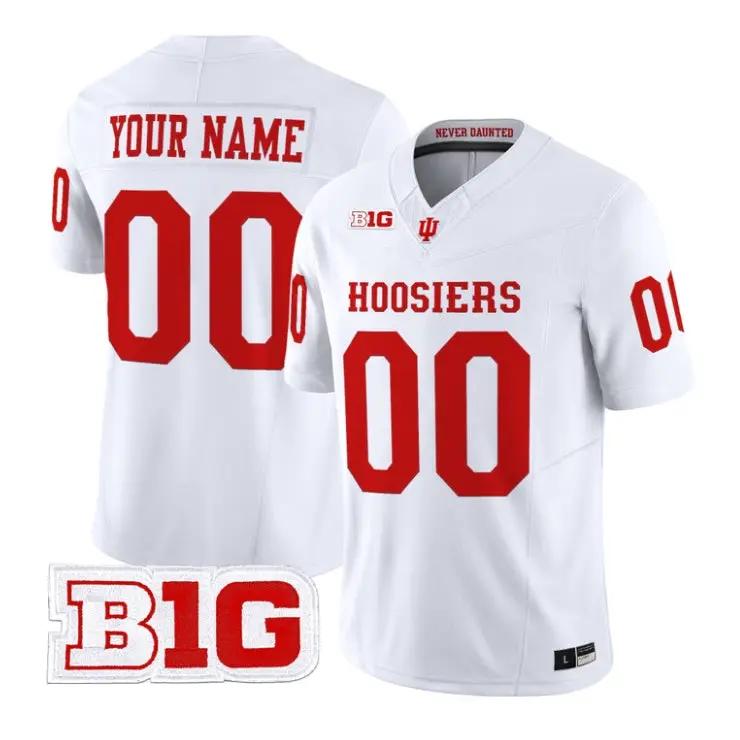 Custom_Indiana_Hoosiers_Jersey_Name_and_Number_2026_Vapor_Stitched_White - Malcom Terry Custom Indiana Hoosiers Jersey Name and Number 2026 Vapor Stitched by My Store NCAA Football Jerseys