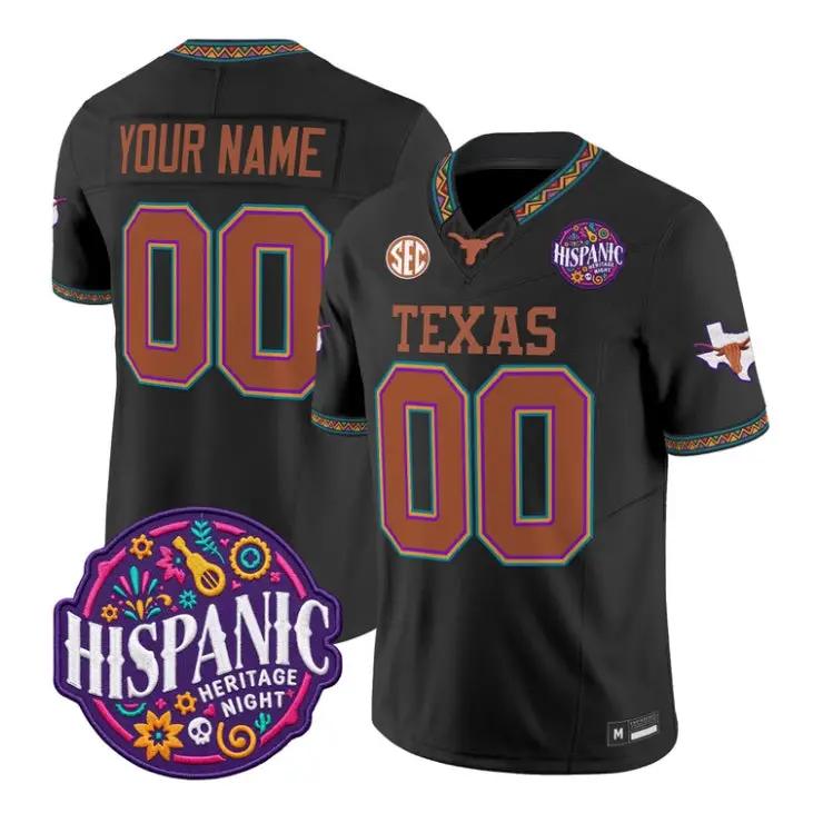 Custom Texas Longhorns Jersey 2026 Latino Heritage Month Vapor Stitched by My Store NCAA Football Jerseys