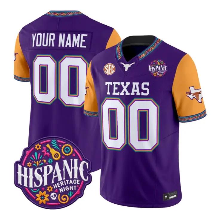Custom Texas Longhorns Jersey 2026 Latino Heritage Month Vapor Stitched by My Store NCAA Football Jerseys
