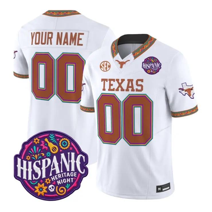 Custom Texas Longhorns Jersey 2026 Latino Heritage Month Vapor Stitched by My Store NCAA Football Jerseys