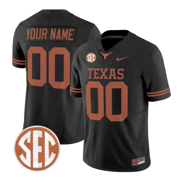 Custom Texas Longhorns Jersey Name and Number 2026 Limited Stitched by My Store NCAA Football Jerseys