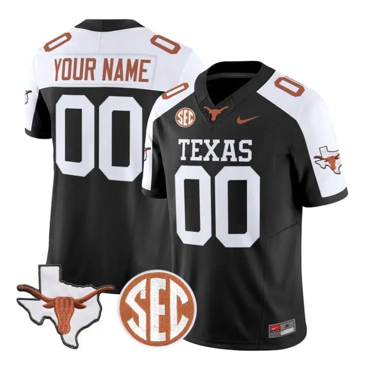 Custom Texas Longhorns Jersey Name and Number 2026 Limited Stitched by My Store NCAA Football Jerseys