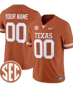 Custom Texas Longhorns Jersey Name and Number 2026 Limited Stitched by My Store NCAA Football Jerseys