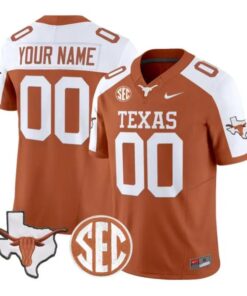Custom Texas Longhorns Jersey Name and Number 2026 Limited Stitched by My Store NCAA Football Jerseys