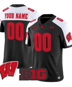 Custom_Wisconsin_Badgers_Jersey_Name_And_Number_2026_Vapor_Stitched_Black_Alter - Malcom Terry Custom Wisconsin Badgers Jersey Name And Number 2026 Vapor Stitched by My Store NCAA Football Jerseys