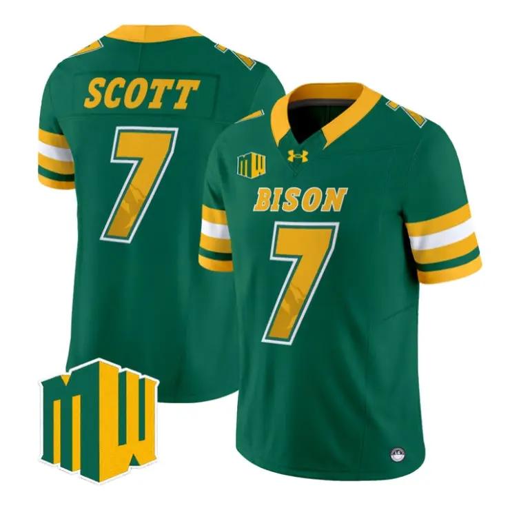 DJ Scott Jersey #7 North Dakota State Bison 2026 Code Green Limited All Stitched by My Store NCAA Football Jerseys
