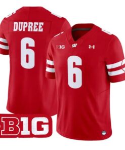 Darrion_Dupree_Jersey_6_Wisconsin_Badgers_2026_Limited_All_Stitched_Red - Malcom Terry Darrion Dupree Jersey #6 Wisconsin Badgers 2026 Limited All Stitched by My Store NCAA Football Jerseys