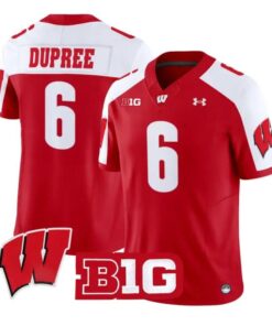 Darrion_Dupree_Jersey_6_Wisconsin_Badgers_2026_Limited_All_Stitched_Red_Alter - Malcom Terry Darrion Dupree Jersey #6 Wisconsin Badgers 2026 Limited All Stitched by My Store NCAA Football Jerseys