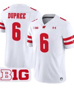 Darrion_Dupree_Jersey_6_Wisconsin_Badgers_2026_Limited_All_Stitched_White - Malcom Terry Darrion Dupree Jersey #6 Wisconsin Badgers 2026 Limited All Stitched by My Store NCAA Football Jerseys
