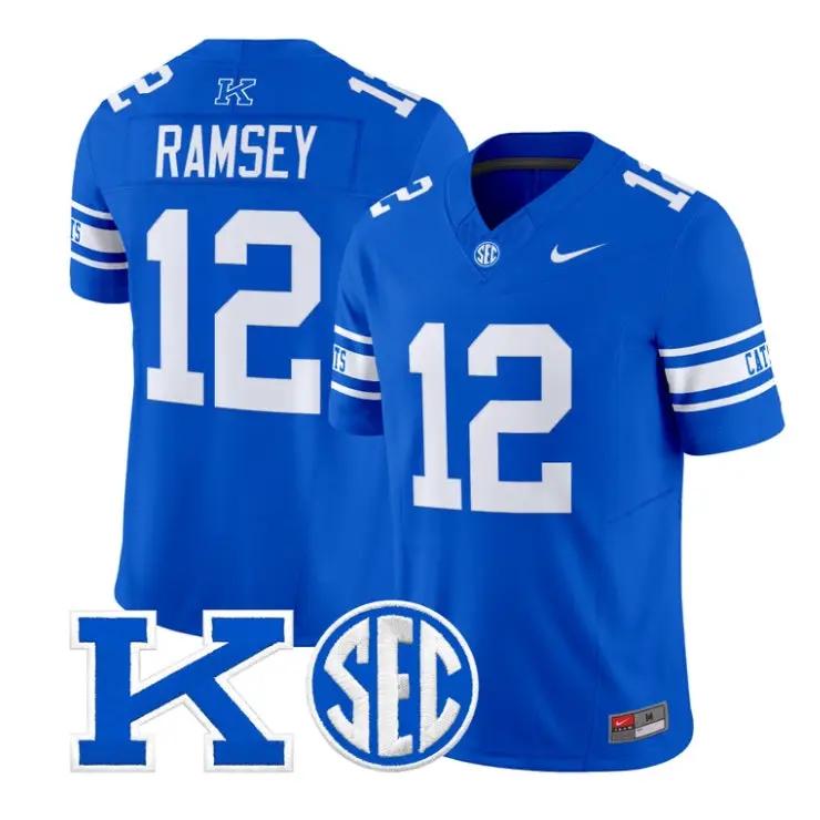 DerrickRamseyJersey_12KentuckyWildcatsPowerKPatchVaporLimitedStitched - Malcom Terry Derrick Ramsey Jersey #12 Kentucky Wildcats Power K Patch Vapor Limited Stitched by My Store NCAA Football Jerseys