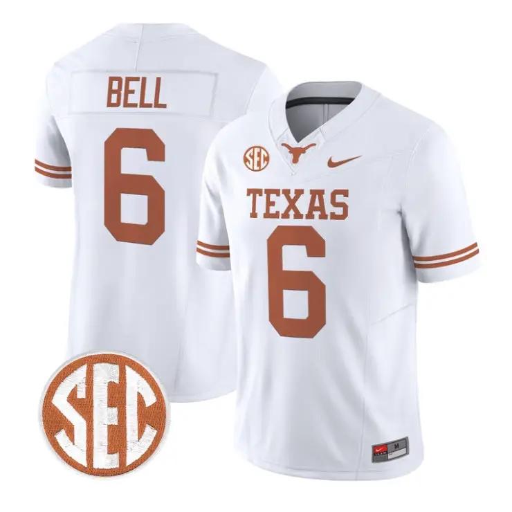 Dia Bell Jersey #6 Texas Longhorns 2026 Vapor Limited All Stitched by My Store NCAA Football Jerseys