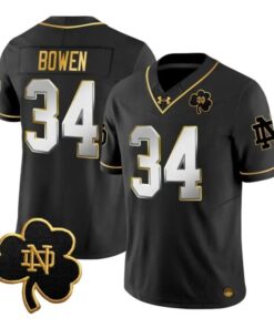 Drayk Bowen Jersey #34 Notre Dame Fighting Irish 2026 Stitched by My Store NCAA Football Jerseys
