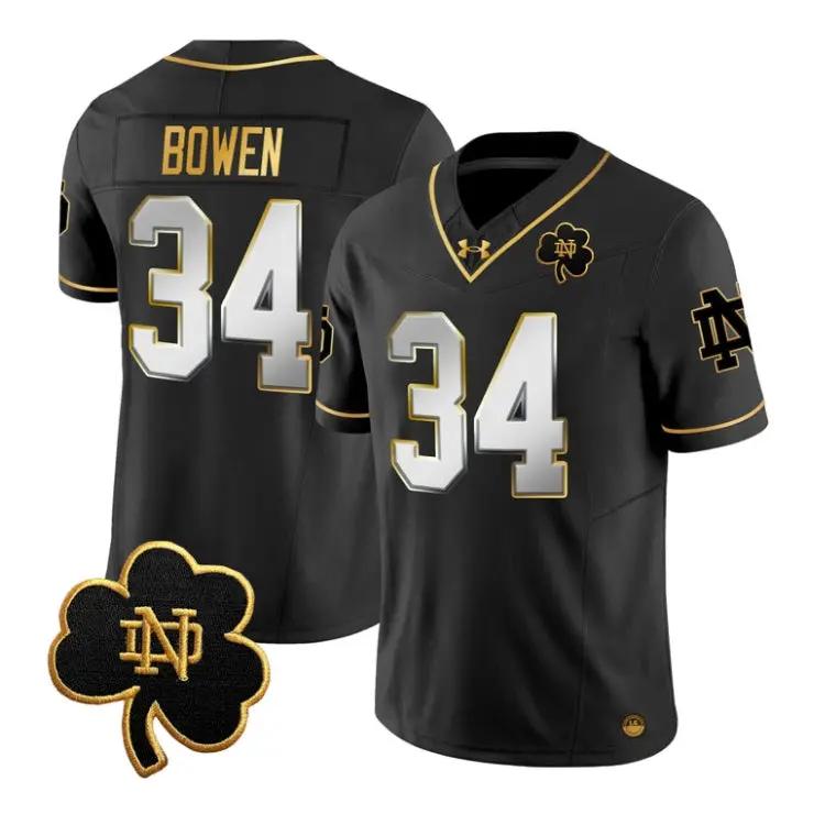 Drayk Bowen Jersey #34 Notre Dame Fighting Irish 2026 Stitched by My Store NCAA Football Jerseys