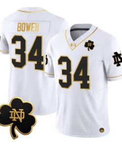 Drayk Bowen Jersey #34 Notre Dame Fighting Irish 2026 Stitched by My Store NCAA Football Jerseys
