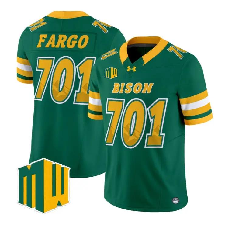 Fargo Jersey #701 North Dakota State Bison 2026 Code Green Limited All Stitched by My Store NCAA Football Jerseys