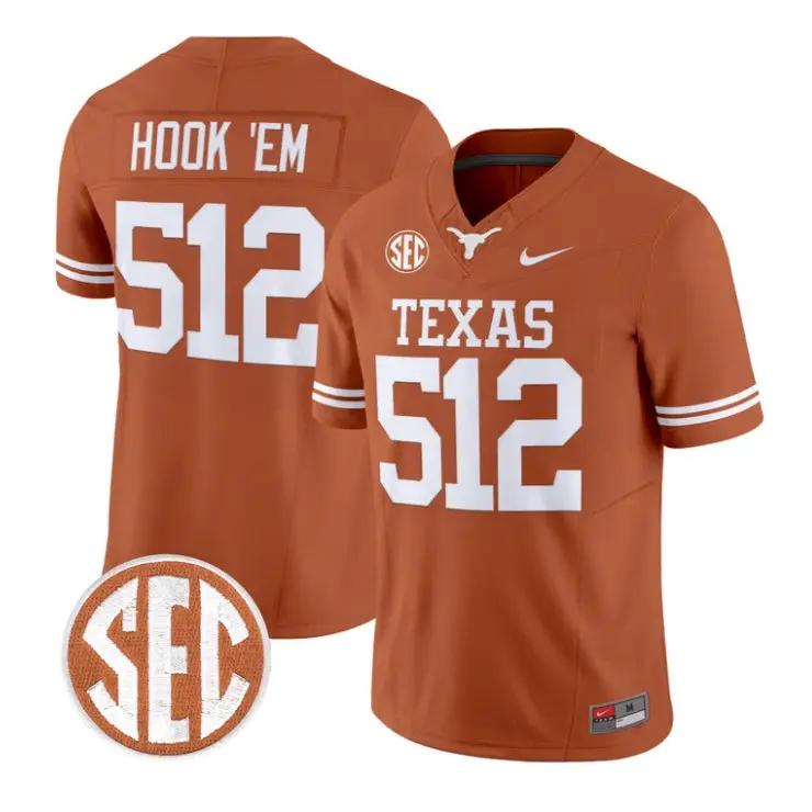 Hook 'Em Jersey #512 Texas Longhorns 2026 Football Limited Stitched by My Store NCAA Football Jerseys