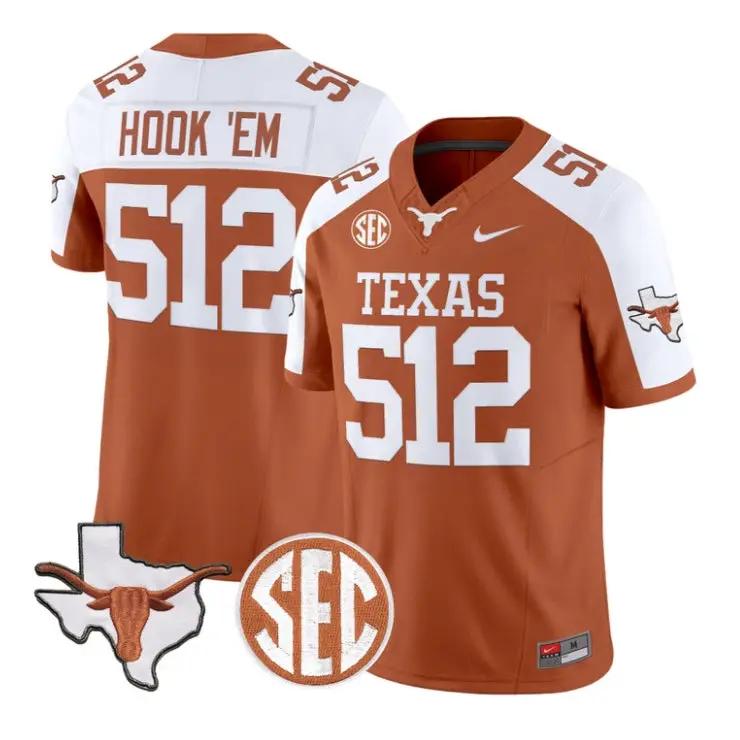 Hook 'Em Jersey #512 Texas Longhorns 2026 Football Limited Stitched by My Store NCAA Football Jerseys