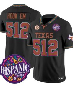 Hook 'Em Jersey #512 Texas Longhorns 2026 Latino Heritage All Stitched by My Store NCAA Football Jerseys