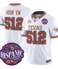 Hook 'Em Jersey #512 Texas Longhorns 2026 Latino Heritage All Stitched by My Store NCAA Football Jerseys