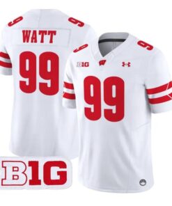 JJ_Watt_Jersey_99_Wisconsin_Badgers_2026_Vapor_Limited_Stitched_White - Malcom Terry J.J. Watt Jersey #99 Wisconsin Badgers 2026 Vapor Limited Stitched by My Store NCAA Football Jerseys