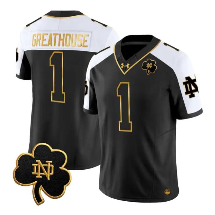 Jaden Greathouse Jersey #1 Notre Dame Fighting Irish 2026 Stitched by My Store NCAA Football Jerseys