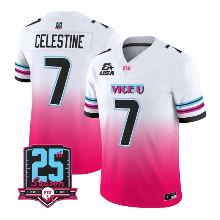 Jai-AyviauynnCelestineJersey_7FloridaInternationalPanthers2026Stitched - Malcom Terry Jai-Ayviauynn Celestine Jersey #7 Florida International Panthers 2026 Stitched by My Store NCAA Football Jerseys