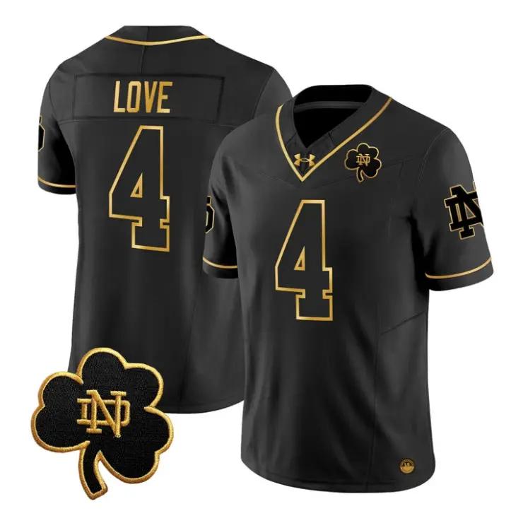 Jeremiyah Love Jersey #4 Notre Dame Fighting Irish 2026 Stitched by My Store NCAA Football Jerseys