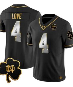 Jeremiyah Love Jersey #4 Notre Dame Fighting Irish 2026 Stitched by My Store NCAA Football Jerseys