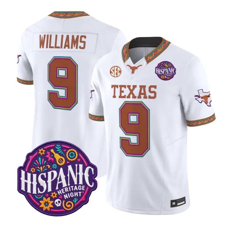 Jonah Williams Jersey #9 Texas Longhorns 2026 Latino Heritage Stitched by My Store NCAA Football Jerseys