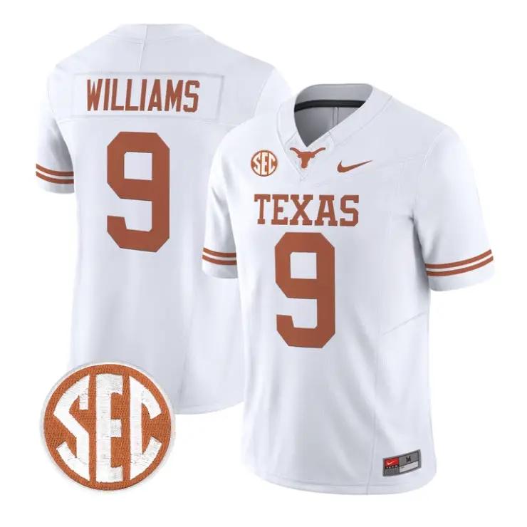 Jonah Williams Jersey #9 Texas Longhorns 2026 Limited All Stitched by My Store NCAA Football Jerseys