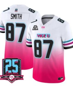 JonnuSmithJersey_87FloridaInternationalPanthers2026PinkViceStitched - Malcom Terry Jonnu Smith Jersey #87 Florida International Panthers 2026 Pink Vice Stitched by My Store NCAA Football Jerseys