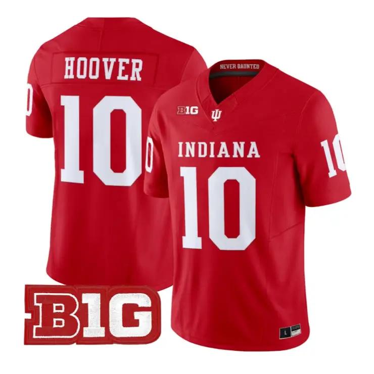 Josh_Hoover_Jersey_10_Indiana_Hoosiers_2026_Football_All_Stitched_Crimson - Malcom Terry Josh Hoover Jersey #10 Indiana Hoosiers 2026 Football All Stitched by My Store NCAA Football Jerseys